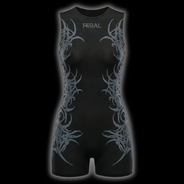 BLACK FERAL SIGILISM ONE PIECE ROMPER