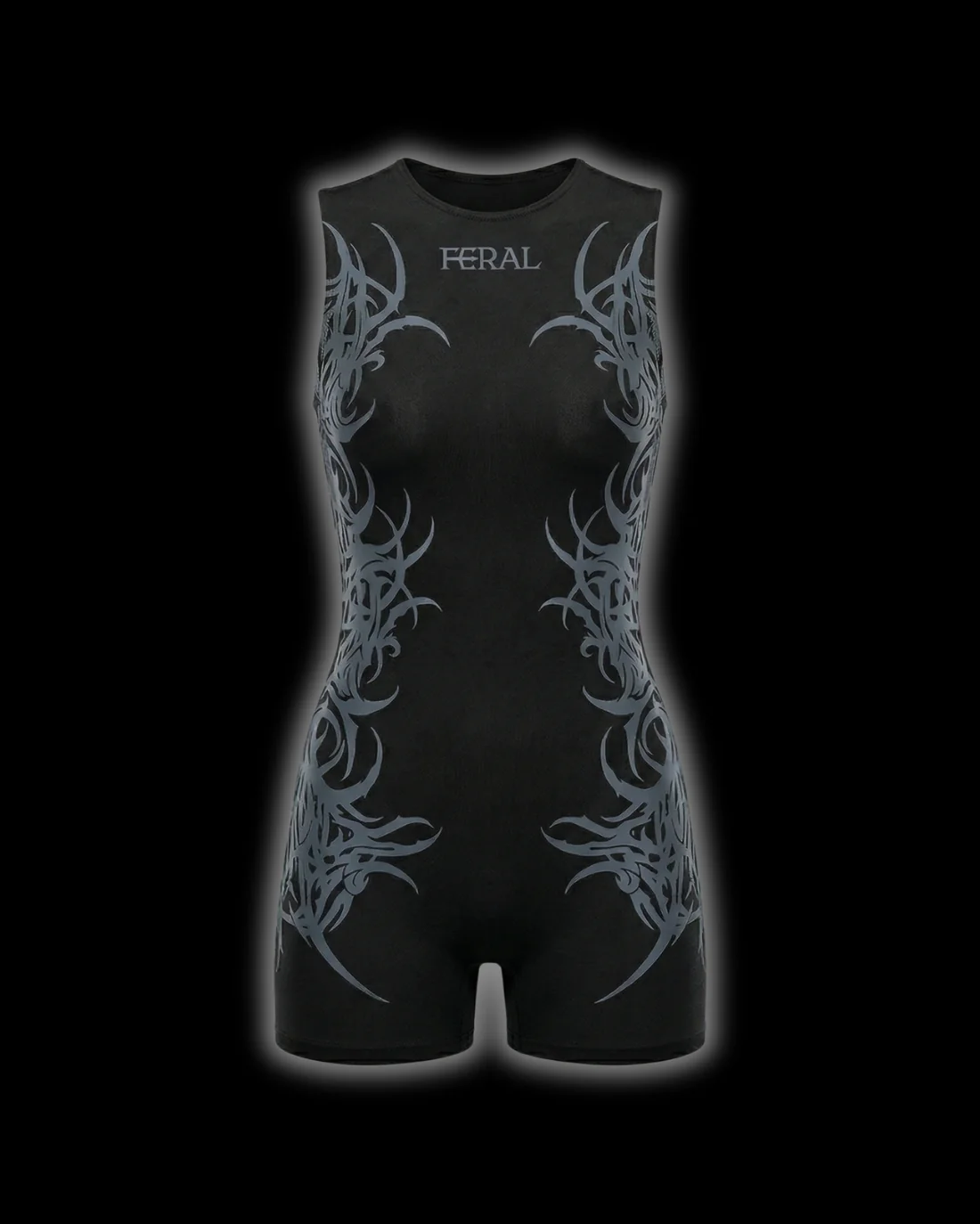 BLACK FERAL SIGILISM ONE PIECE ROMPER