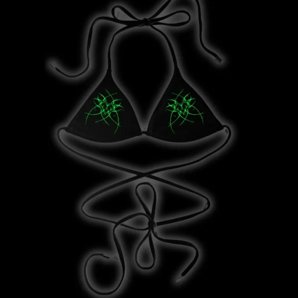 Feral Toxic Rogue Heart Bikini Top Neon Green